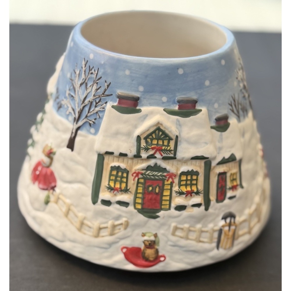 Yankee Candle HOLIDAY SNOW CHRISTMAS VILLAGE Large Jar Topper Shade